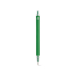 Penna in alluminio riciclato con meccanismo a pulsante e inchiostro blu color verde vista posteriore