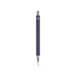 Penna in alluminio riciclato con meccanismo a pulsante e inchiostro blu color blu mare vista posteriore