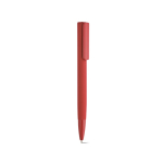 Penna a scatto in alluminio riciclato con finitura lucida e inchiostro blu color rosso