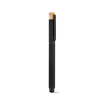 Penna roller in alluminio riciclato e bambù con inchiostro blu color nero
