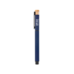 Penna roller in alluminio riciclato e bambù con inchiostro blu vista principale