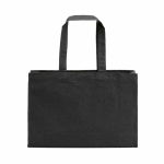 Borsa della spesa in cotone ecologico naturale con fondo piatto 280 g/m2 color nero vista posteriore