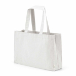 Borsa della spesa in cotone ecologico naturale con fondo piatto 280 g/m2 color bianco