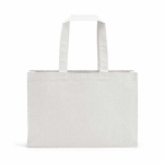 Borsa della spesa in cotone ecologico naturale con fondo piatto 280 g/m2 color bianco vista posteriore