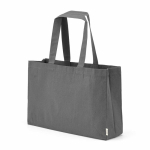 Borsa della spesa in cotone ecologico naturale con fondo piatto 280 g/m2 color grigio