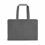 Borsa della spesa in cotone ecologico naturale con fondo piatto 280 g/m2 color grigio vista posteriore