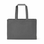 Borsa della spesa in cotone ecologico naturale con fondo piatto 280 g/m2 color grigio vista frontale