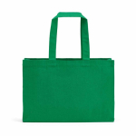 Borsa della spesa in cotone ecologico naturale con fondo piatto 280 g/m2 color verde vista posteriore