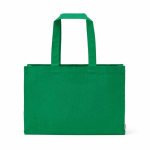 Borsa della spesa in cotone ecologico naturale con fondo piatto 280 g/m2 color verde vista frontale