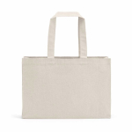 Borsa della spesa in cotone ecologico naturale con fondo piatto 280 g/m2 color naturale vista posteriore