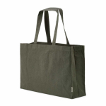 Borsa della spesa in cotone ecologico naturale con fondo piatto 280 g/m2 color verde militare