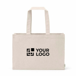 Borsa della spesa in cotone ecologico naturale con fondo piatto 280 g/m2 vista principale