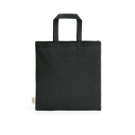 Borsa in cotone riciclato naturale con manici da 30 cm e 140 g/m² color nero vista posteriore