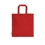 Borsa in cotone riciclato naturale con manici da 30 cm e 140 g/m² color rosso vista posteriore