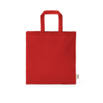 Borsa in cotone riciclato naturale con manici da 30 cm e 140 g/m² color rosso vista frontale