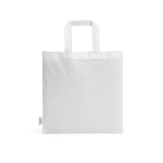 Borsa in cotone riciclato naturale con manici da 30 cm e 140 g/m² color bianco vista posteriore