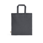 Borsa in cotone riciclato naturale con manici da 30 cm e 140 g/m² color grigio vista posteriore