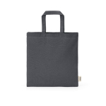 Borsa in cotone riciclato naturale con manici da 30 cm e 140 g/m² color grigio vista frontale