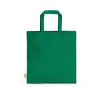 Borsa in cotone riciclato naturale con manici da 30 cm e 140 g/m² color verde vista posteriore