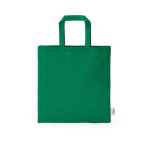 Borsa in cotone riciclato naturale con manici da 30 cm e 140 g/m² color verde vista frontale