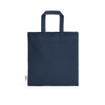 Borsa in cotone riciclato naturale con manici da 30 cm e 140 g/m² color blu mare vista posteriore