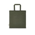 Borsa in cotone riciclato naturale con manici da 30 cm e 140 g/m² color verde militare vista posteriore