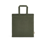 Borsa in cotone riciclato naturale con manici da 30 cm e 140 g/m² color verde militare vista frontale