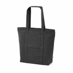 Borsa della spesa in cotone riciclato con zip 360 g/m² color nero