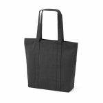 Borsa della spesa in cotone riciclato con zip 360 g/m² color nero seconda vista