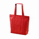 Borsa della spesa in cotone riciclato con zip 360 g/m² color rosso