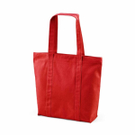 Borsa della spesa in cotone riciclato con zip 360 g/m² color rosso seconda vista