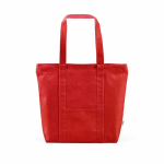 Borsa della spesa in cotone riciclato con zip 360 g/m² color rosso vista frontale