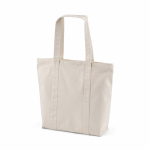 Borsa della spesa in cotone riciclato con zip 360 g/m² color naturale seconda vista