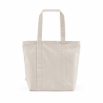 Borsa della spesa in cotone riciclato con zip 360 g/m² color naturale vista posteriore