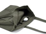 Borsa della spesa in cotone riciclato con zip 360 g/m² color verde militare vista dettaglio