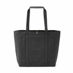 Borsa per la spesa in cotone riciclato con chiusura a pressione 360 g/m2 color nero vista posteriore