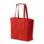 Borsa per la spesa in cotone riciclato con chiusura a pressione 360 g/m2 color rosso seconda vista