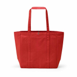 Borsa per la spesa in cotone riciclato con chiusura a pressione 360 g/m2 color rosso vista posteriore