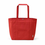 Borsa per la spesa in cotone riciclato con chiusura a pressione 360 g/m2 color rosso vista frontale