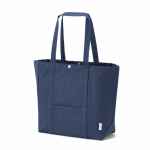 Borsa per la spesa in cotone riciclato con chiusura a pressione 360 g/m2 color blu mare