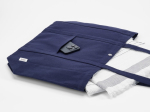 Borsa per la spesa in cotone riciclato con chiusura a pressione 360 g/m2 color blu mare vista dettaglio