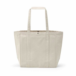Borsa per la spesa in cotone riciclato con chiusura a pressione 360 g/m2 color naturale vista posteriore