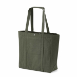 Borsa per la spesa in cotone riciclato con chiusura a pressione 360 g/m2 color verde militare seconda vista