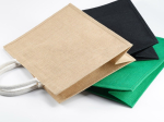 Borsa della spesa in juta laminata con manici in cotone 20L vista dettaglio