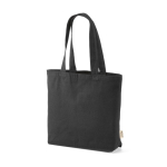 Borsa della spesa ecologica con tasca interna e manici lunghi 220 g/m² color nero