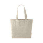 Borsa della spesa ecologica con tasca interna e manici lunghi 220 g/m² color naturale vista frontale