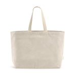 Borsa della spesa in cotone riciclato da 32 L con soffietto 400 g/m² color naturale vista frontale