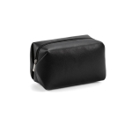 Necessaire geometrico in pelle sintetica riciclata con fodera riciclata color nero vista frontale
