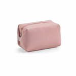 Necessaire geometrico in pelle sintetica riciclata con fodera riciclata color rosa