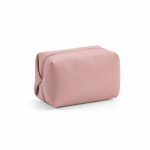 Necessaire geometrico in pelle sintetica riciclata con fodera riciclata color rosa seconda vista